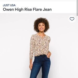 Just USA High Rise Flare Jeans - Dark Blue